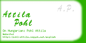 attila pohl business card